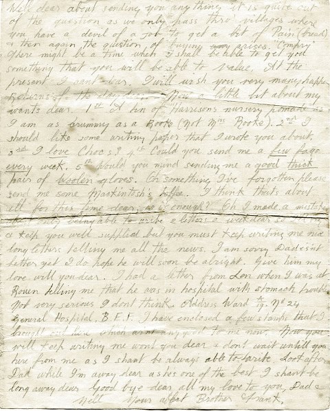 [Letter to Elsie Franks sister]